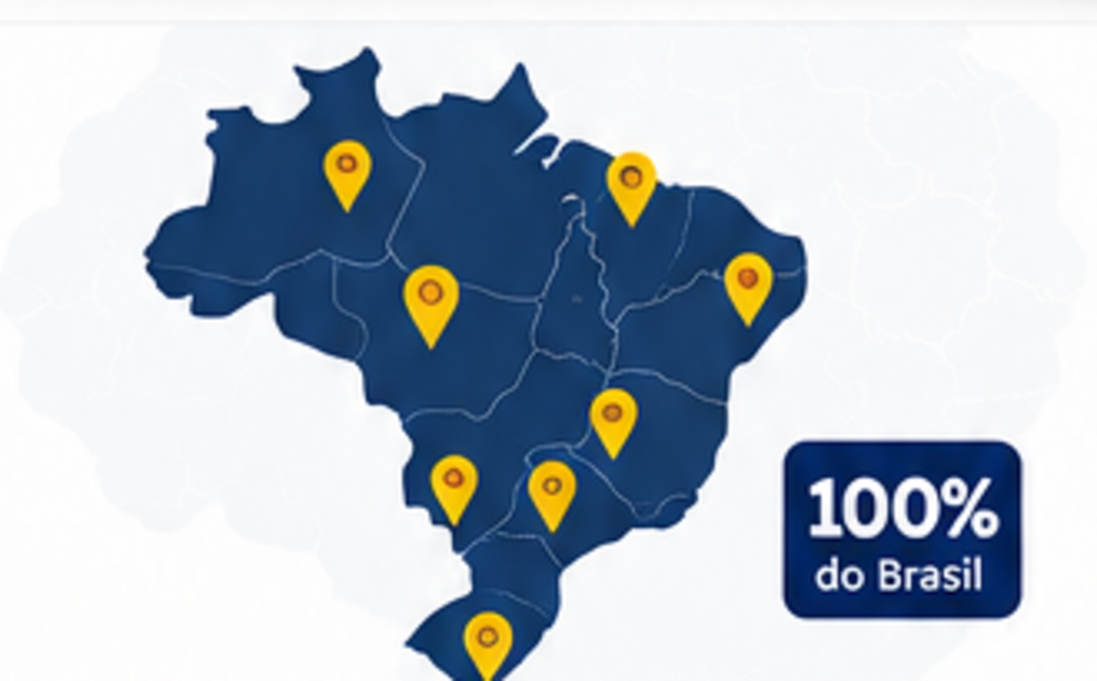 Mapa de cobertura nacional da CoelhoLog